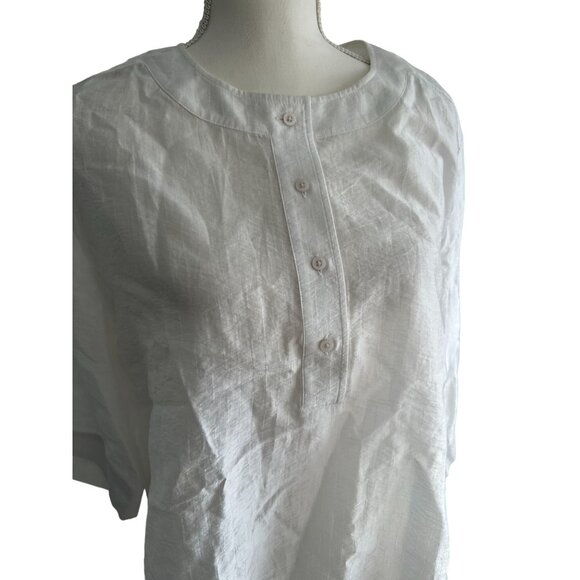 EMPORIO ARMANI White Lightweight Short Sleeve Blouse Size Italian 48 - Picture 4 of 5